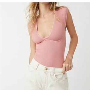 NWT Free People Meg Ribbed Seamless Bodysuit XS/S